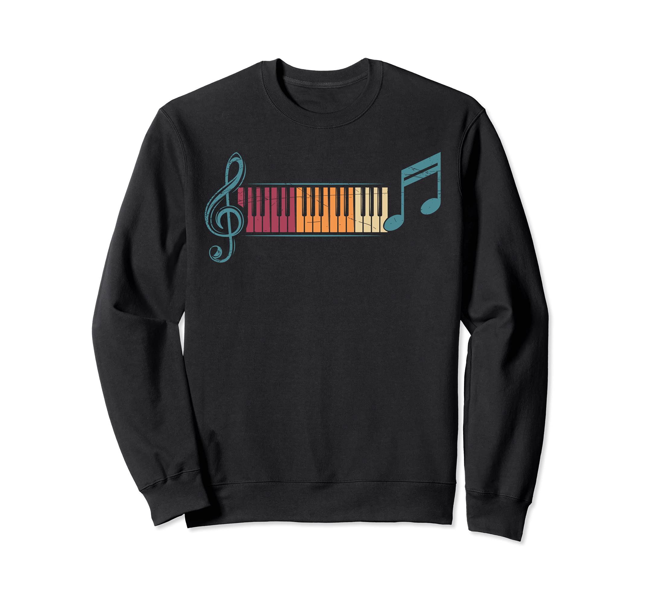 Retro Keyboard Treble Clef Musical Instrument Pianist Piano Sweatshirt