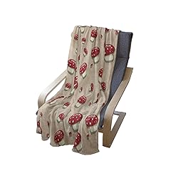 Ambesonne Mushroom Throw Blanket, Woodland Themed