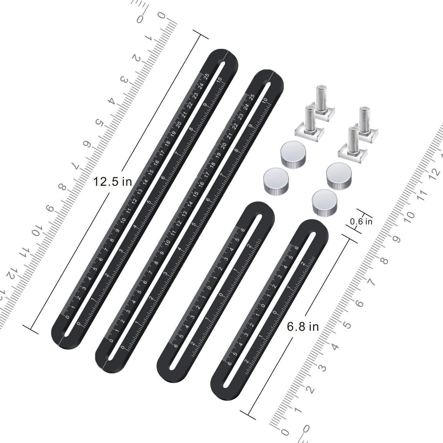 Template Tool Ruler RE2LS - Premium Aluminum Alloy four folding ultra nook, multi angle measurement tool for Handymen, DIY-ers