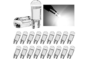 JUSTTOP 20 PCS 194 Car LED Light Bulbs, T10 6000K COB Ultra Bright Wedge LED Replacement Bulbs, 12V W5W Interior Dome Light B