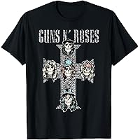 Amazon.com: Guns N' Roses Official Vintage White Cross T-Shirt