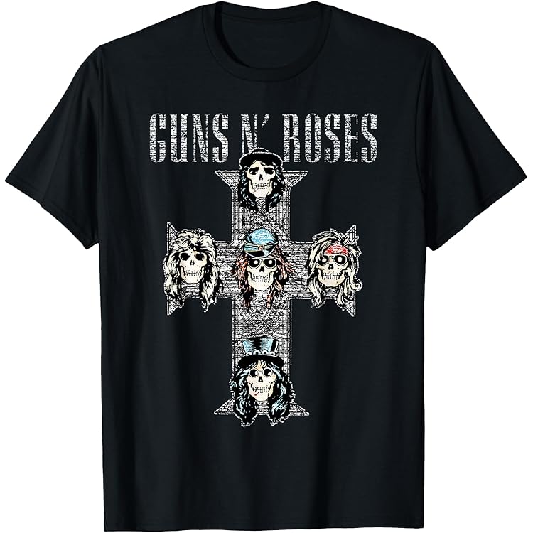 Amazon.com: Guns N' Roses Official Cross Arch T-Shirt : Clothing