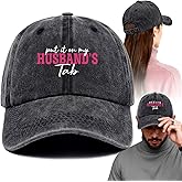 Put It On My Husband's Tab Funny Printed Cotton Baseball Cap Adjustable Retro Washed Lightweight and Breathable Unisex Married Humor Hat Outdoor Accessories, Gifts for Husband Wife Dad Mom Housewife