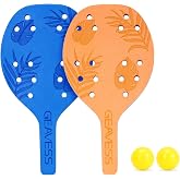 Beach Paddle Ball Set, Beach Tennis Racket Game | 2 Foam Paddle Rackets, 2 Soft Balls, Storage Bag, Indoor Outdoor Play for Teens, Adults &amp; Beginners, Park, Backyard, Home