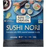 Blue Dragon Sushi Nori - 0.77oz (Pack of 2) - No Artificial Flavors Or Preservatives - Made With 100% Roasted Seaweed Sheets