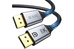 8K Displayport Cable 1.4 10FT, BUSOHE DP to DP Cable (8K 60Hz, 4K 144Hz, 2K 240Hz 165Hz) Support 32.4Gbps, HDR, DSC 1.2, HBR3