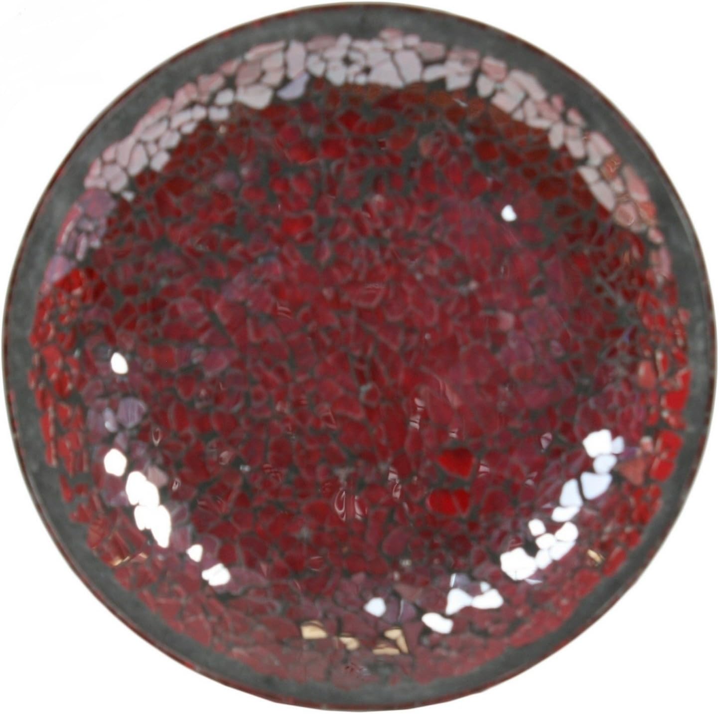 Aromabar Village Candle Red Lustre Crackle Mosaic Candle Plate 16cm