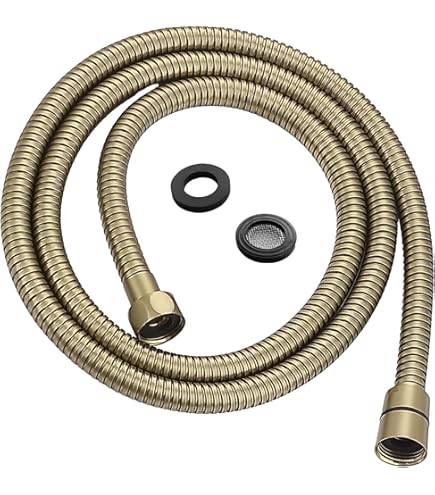 Black 79-Inch Extra Long Stainless Steel Shower Hose – Flexible Handheld Shower Hose With Brass Insert, Nut & Plumber Tape – G1/2 Fits Most Heads