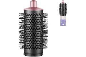 SYGBTTQ Round Volumizing Brush for Dyson Airwrap Attachments, Oval Round Brush Attachment for Dyson Air Wrap Styler, Fluff up and Volumize for Styling, Pink/Rose Gold