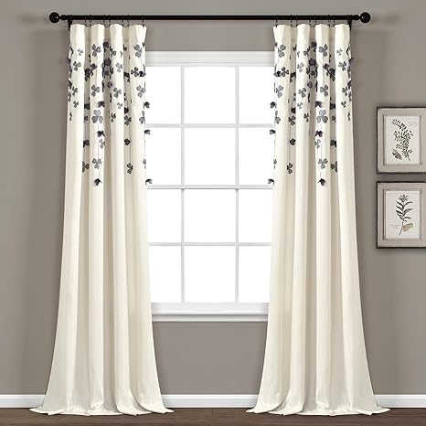 Triangle Home Fashions Lush Decor Flower Drop Curtain Panel