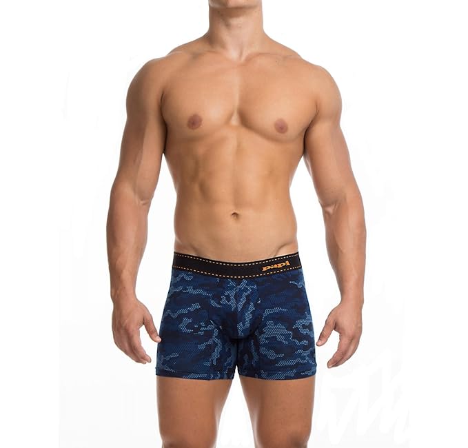 Papi Men's Force of Nature Trunk Underwear - 980511 (Small, Blue Camo)