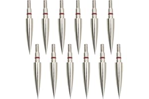 Flying Swifts Archery Field Points Practice Field Tips100/125/150/200/300 Grains Archery Target Practice Hunting Broadheads Points Arrow Tip for Recurve Compound Bow Standard Threaded Screw-in Arrow