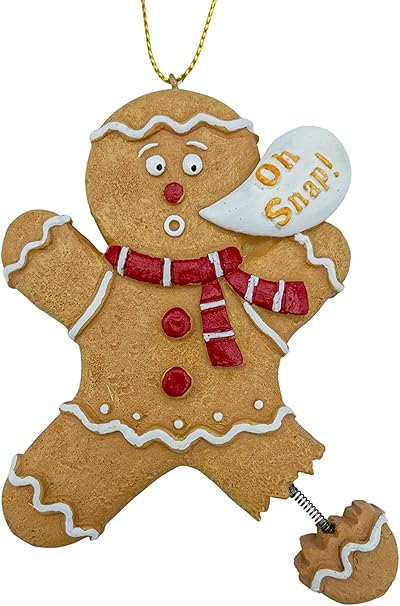 December Pets Christbaumschmuck Lebkuchenmann Cookie Oh Snap! Gebrochenes Bein - Hängendes Ornament aus Kunstharz für Weihnachten