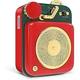 Muzen Mini Bluetooth Speaker, Button Small Cute Portable Metal Retro Wireless Speaker with Loud Volume Great Sound and Portable Lanyard & Gift Bag for Office Classic Vintage Decor