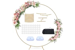 ANTIZZ 6.6FT Balloon Arch Stand Metal Round Backdrop Stand with Thickened Water Bags 50pcs Balloon Clip Storage Bag Circle Balloon Arch Frame Wedding Arches for Ceremony Birthday Party Baby Shower Decoration