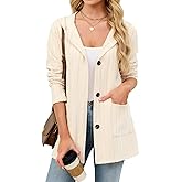 Viracy Cardigan Sweaters for Women Hoodies Long Sleeve Button Down Open Front Business Casual Outfits with Pockets