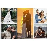 Canvas Prints with Your Photos Canvas Pictures Custom Personalized Photo Print Customized Picture Photos on Canvas Frames 5 Photo Wall Art Gifts for Couple Framed Horizontal