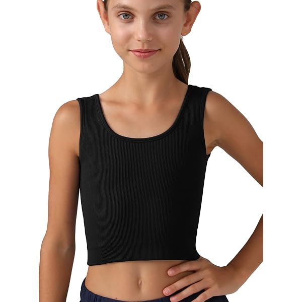 Duxyoz Girls Tank Tops Kids Summer Casual Sports Crop Top