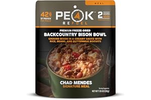 Peak Refuel Backcountry Bison Bowl | Chad Mendes Signature Meal | Premium Freeze-Dried Variety Meals | Hunting, Survival, Camping, Backpacking Food | High-Protein Game Meats | MRE | Made in USA