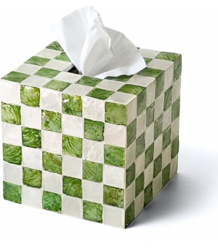Marye-Kelley Tobacco Leaf Papier Mache Tissue Box Cover Handmade in The USA : Home & Kitchen