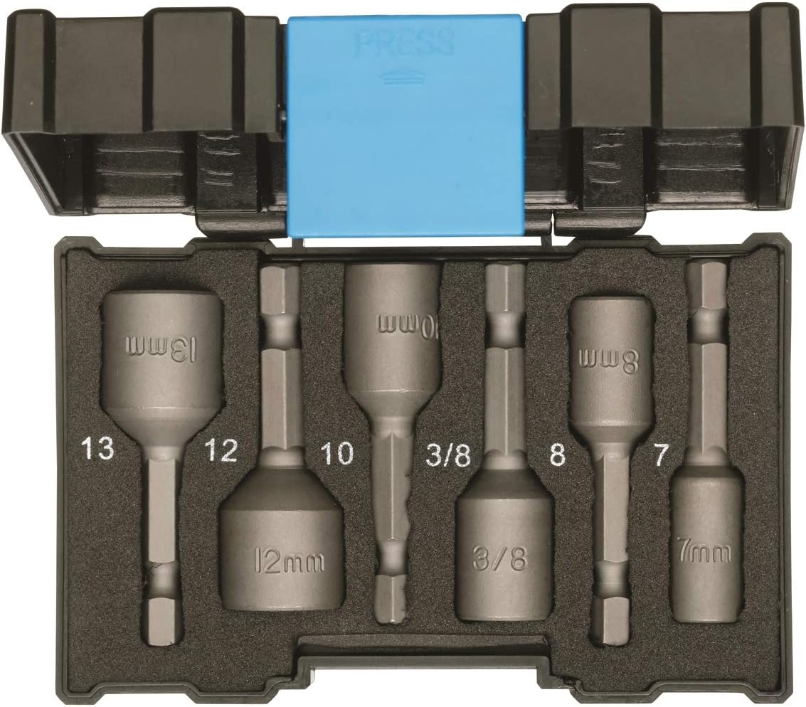 GEDORE 666-006 Bit Box Socket Spanner Machine Holder 6 Pieces, Multi-coloured, Variety Pack