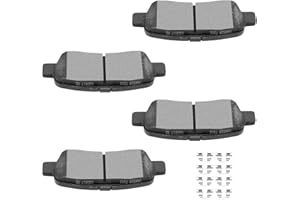 BRAKEUS D905 Rear Disc Ceramic Brake Pad Set w/Hardware For INFINITI EX35 G35 G37 M56 Q50 Q60 M35 Q70L QX70,For Nissan 350Z 370Z Altima Juke LEAF Maxima Murano Pathfinder Rogue Sport Sentra X-Trail