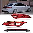 inginuity time LED Tail Lights & Tailgate Light For Toyota Corolla 2020 2021 2022 2023 4PCS Start Up Animation DRL Sequential Indicator Rear Lamp Assembly (Red)