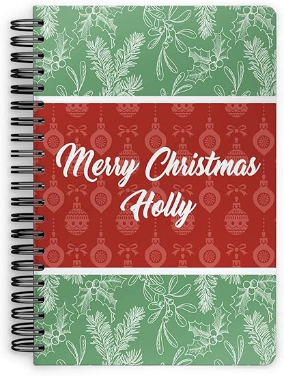 Amazon クリスマスmonkeysノートブックスパイラルバインド Personalized Large 7 X 10 ブルー ノート 文房具 オフィス用品