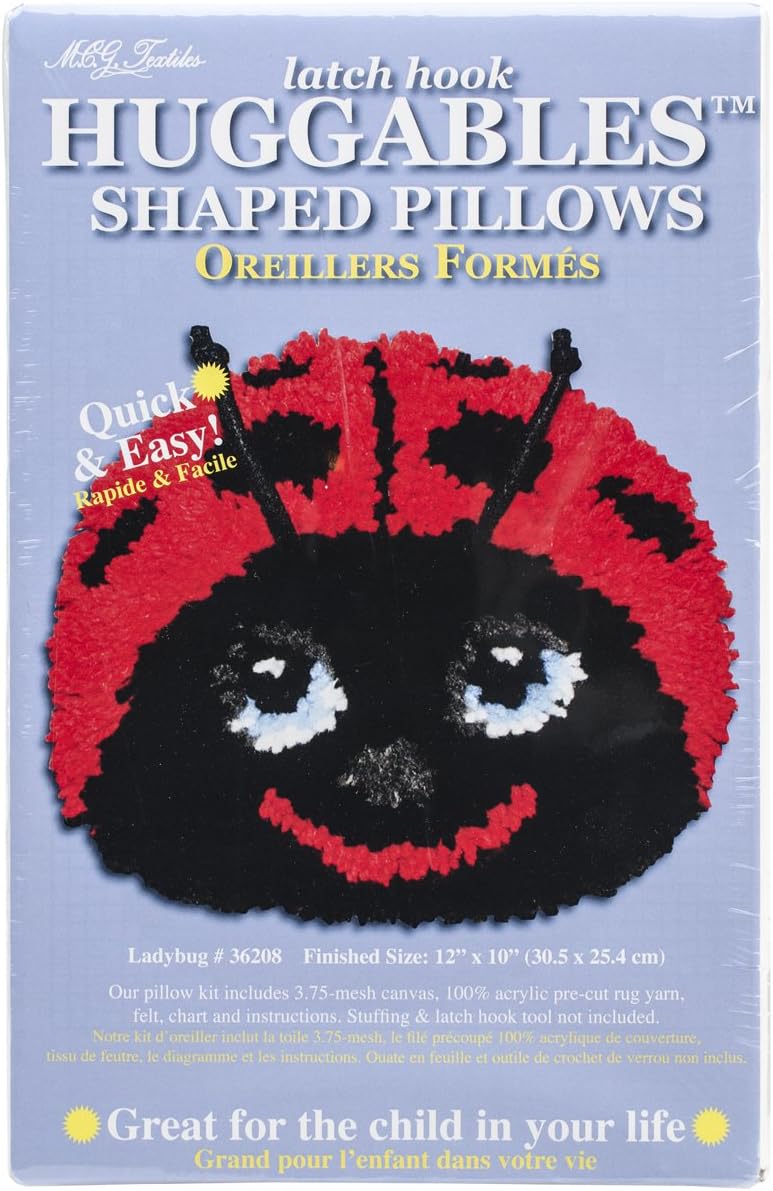 MCG Textiles Huggables Animal Ladybug Pillow Latch Hook Kit