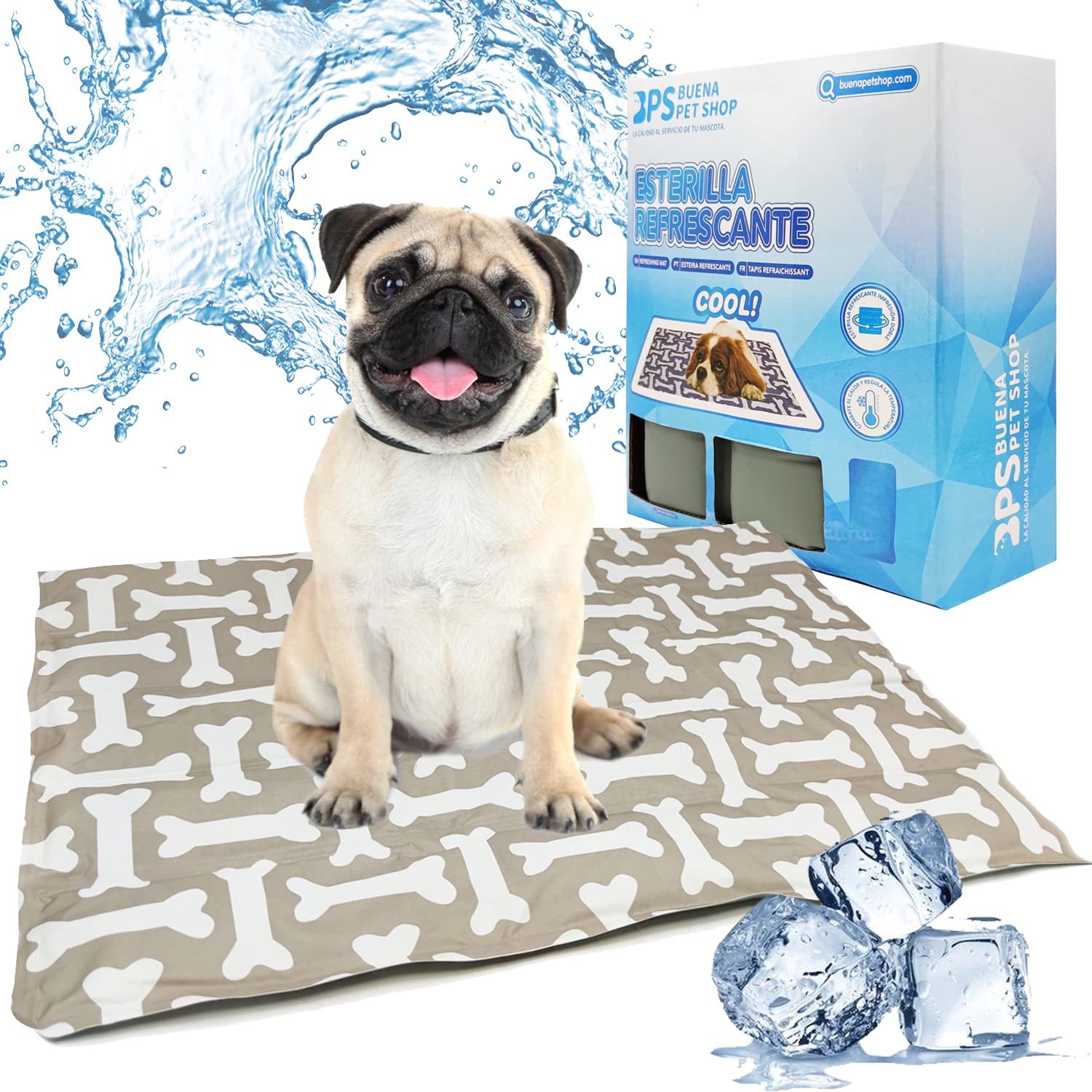 BPS Cooling Mat for Dogs Cats Cooling Blanket Pets Ideal for Summer Sizes (L) BPS-5743 x 01