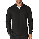 COOFANDY Men's Quarter Zip Up Pullover Lightweight Mock Neck Sweatshirt Casual Long Sleeve Polo Shirt