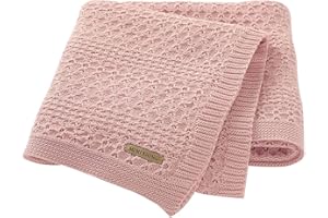 mimixiong 100% Pure Cotton Extra Soft Cellular Baby Blankets for Newborn Baby Size 30 x 40 inches Nude Pink