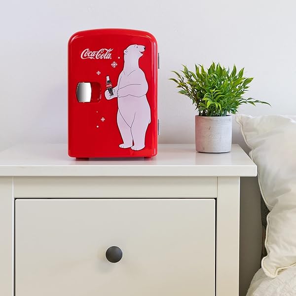 COCA-COLA 12V PORTABLE 4L COOLER/WARMER, AC/DC POWERED, POWER CORDS INCLUDED, COMPACT TRAVEL SPEAKER AND PERSONAL MINI-FRIDGE, UNIQUE GIFT FOR MUSIC-LOVERS
