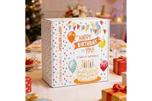 12-Day Fillable Birthday Countdown Advent Calendar - Paper Raffia Packaging DIY Daily Surprises Empty Box for Home Celebratio