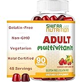 Halal Multivitamin Gummies for Women & Men | Immune & Overall Wellness | 90 Delicious Gummy Vitamins (45-Day Supply). Non-GMO & Vegetarian Essential Halal Vitamins w/ Folate, Zinc, B12, Biotin & More