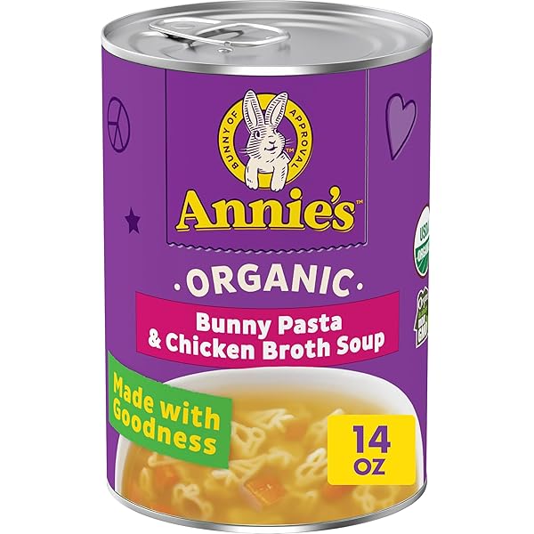 ANNIE’S ORGANIC BUNNY PASTA AND CHICKEN BROTH SOUP, 14 OZ