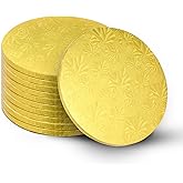 Bekoetoz 10-Pack Round Gold Cake Drum Board 10 Inch Sturdy 1/2 Inch Thick Full Wrap Edge Cake Base for Heavy Tiered Cakes(10" Gold)