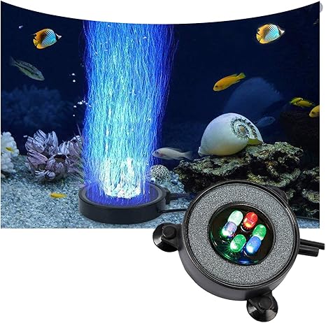 luces led para acuario con luces de aire para pecera luz de aire y difusor de piedra con iluminacion de fondo colorida disco de luz de 2 2 pulgadas