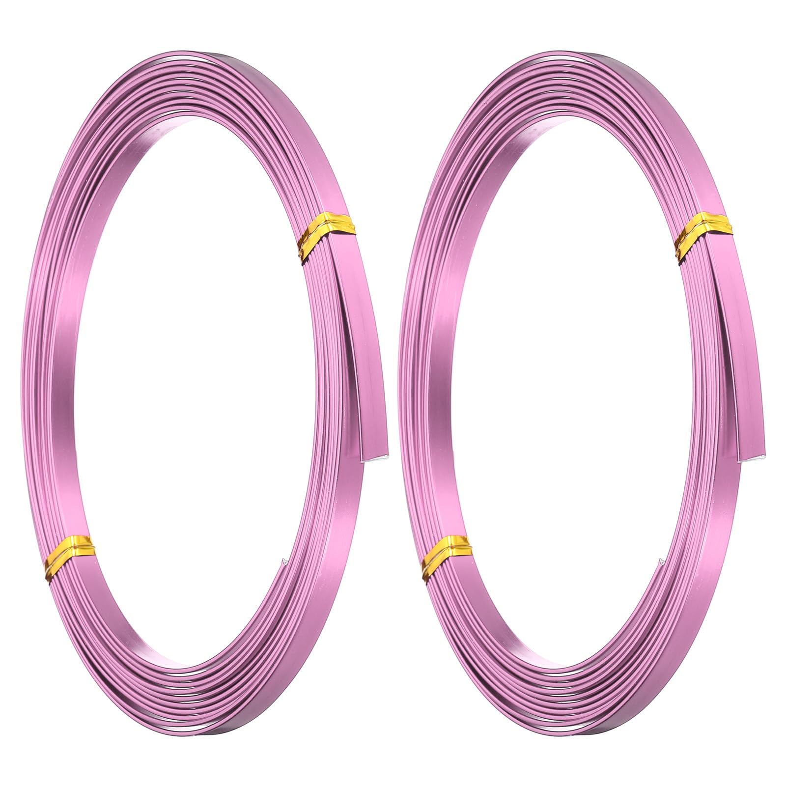 PATIKIL 18 Gauge 5mm Wide Aluminum Flat Wire, 10Ft 2 Roll Bendable Flat Bezel Face Masks Soft Craft Wire for Resin Bezel Frame Wire Wrapping Craft Making, Pink