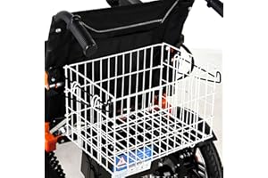 Elderly Folding Rear Basket for Electric Wheelchair with Hitch Receiver - Universal Shopping Accessories, 15.7" x 10" x 8.6"