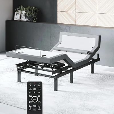 Sven & Son Bliss Adjustable Bed Base Frame Only, Head and Foot Lift, Lumbar Support, Head-Pillow-Tilt, Massage, Under-Bed Lights, USB, Memory Positions, Zero Gravity - Twin XL