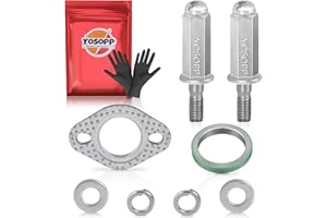 YOSOPP GY6 Exhaust Bolt Nuts Exhaust Gasket for Scooters ATVs GMB139 Engine Moped Quad 4 Wheeler Dune Buggy Go Karts Taotao Sunl Coolster Jonway Roketa Sandrail 50cc 90cc 110cc 125cc 150cc (Silver)