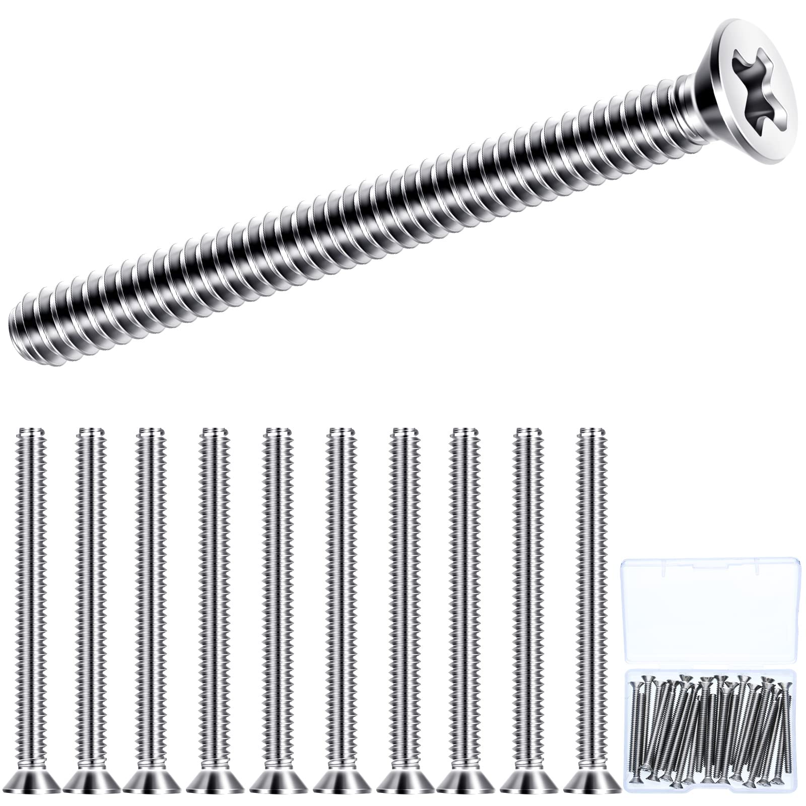Photo 1 of Ripeng 30 Pieces Extra Long Outlet Screws Machine Long Electrical Outlet Screws Device Mounting Electrical Extender for Fix Wonky (6-32 x 1 Inches)