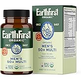 EarthFirst Organic Once Daily Multi for Men 50+, 19 Vitamins from Herbs & Superfoods, Supports Prostate Health, Energy Levels, and Strong Bones, 30 Count