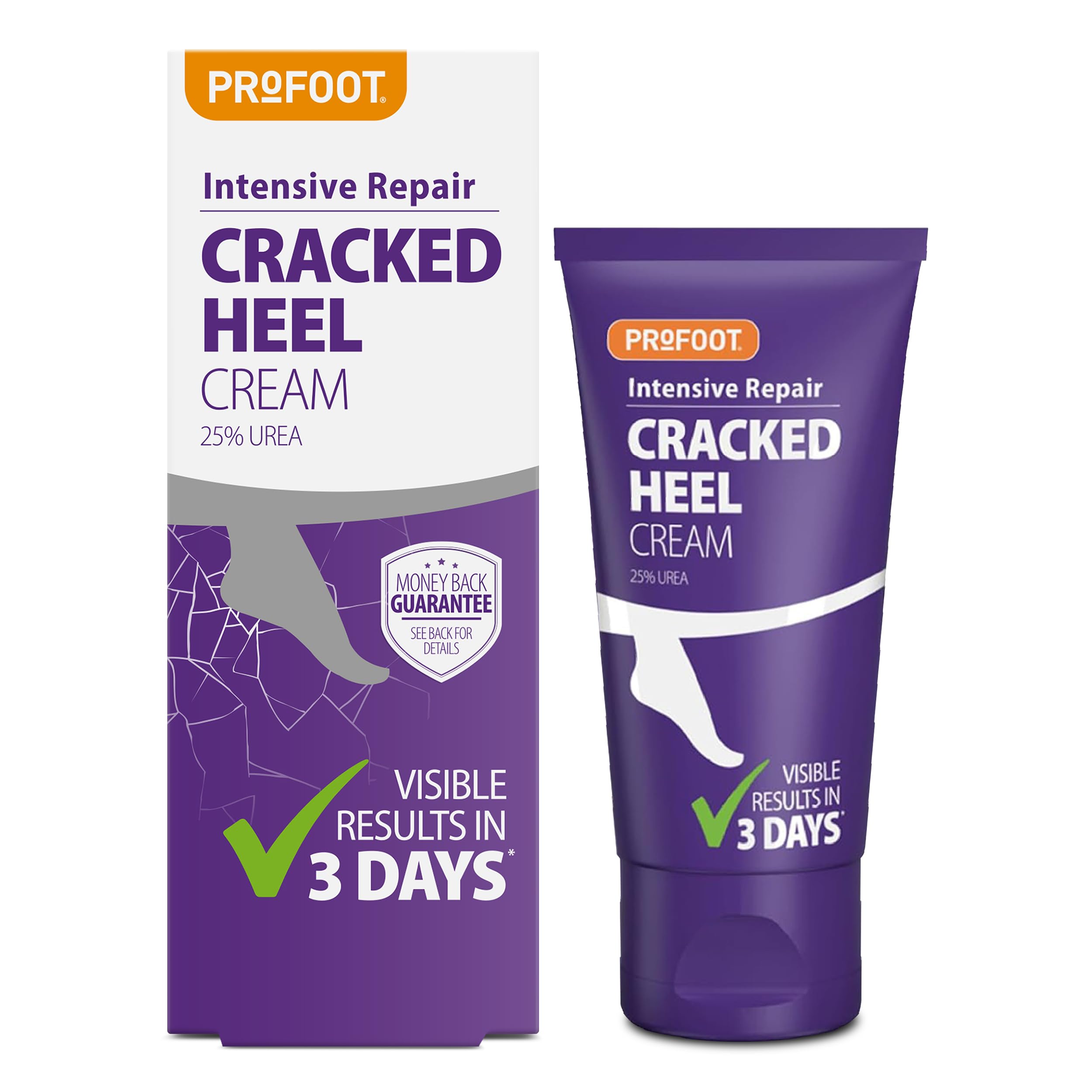 Profoot Cracked Heel Cream - Intensive Repair for Heels and Feet - Moisturising Treatment Cream for Dry Skin - High Urea Content - 60ml Exfoliating Cream
