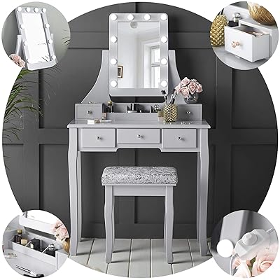 grey polo dress Ashton Oak and Light Grey Painted Dressing Table main image 0