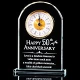 Movdyka Glass Desk Clock Keepsake 50th Anniversary Gift Golden Wedding Present view 6