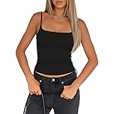 Darong Women Padded Tank Top Built in Bra Adjustable Spaghetti Straps Double Lined Basic Cami Shirt
