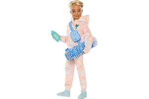 Barbie Dream Besties Doll and Accessories, Ken Posable Fashion Doll with Removable Fashions & Blonde Hair, 9 Summer & Skatebo