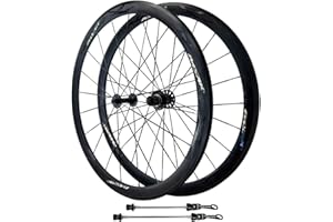 GEIRONV 700C Road Bicycle Wheelset, Aluminum Alloy Front 2 Rear 4 Bearings 20/24 Holes Double Wall Rims Quick Release Hub 7/8
